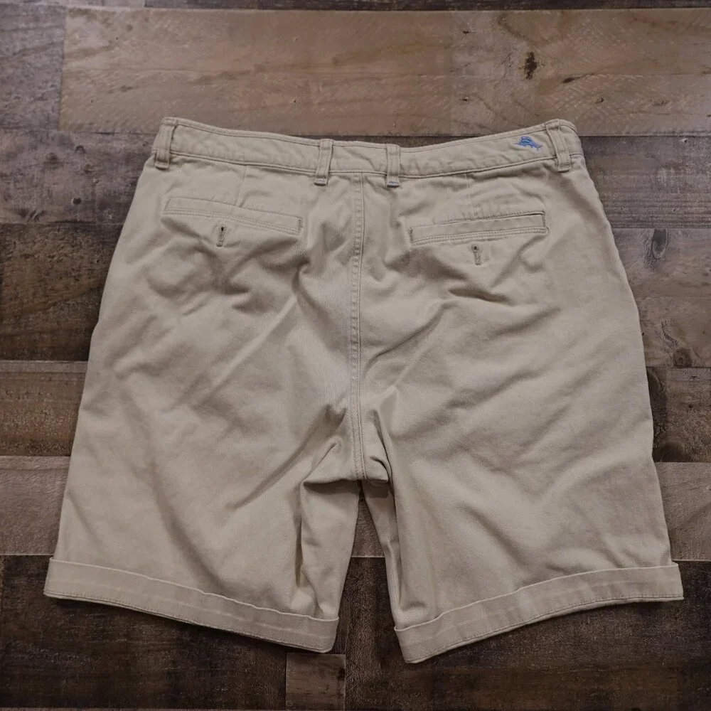 Tommy Bahama Chino Shorts Men’s‎ 34 Khaki Stretch 10” Inseam Casual Beachwear